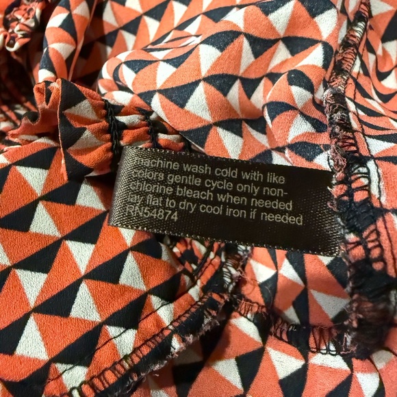 Limited Women's Geometric Print Orange and Black Blouse - Picture 9 of 9